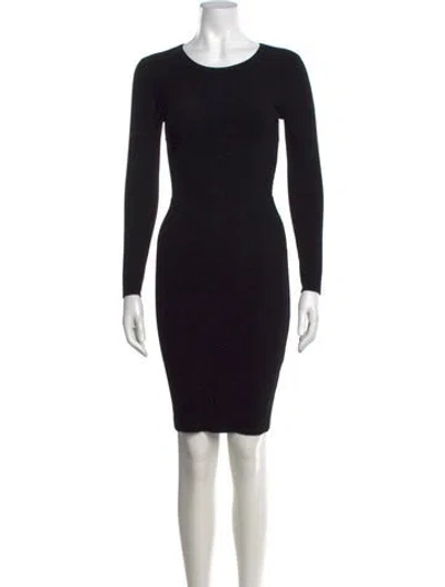 Pre-owned Milly Crew Neck Knee-length Dress In Black