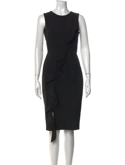 Pre-owned Milly Crew Neck Knee-length Dress In Black
