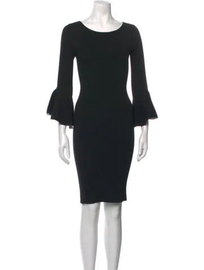 Pre-owned Milly Crew Neck Knee-length Dress In Black/red