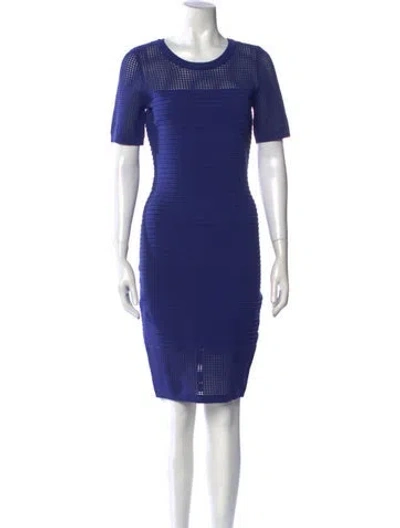 Pre-owned Milly Crew Neck Knee-length Dress In Blue