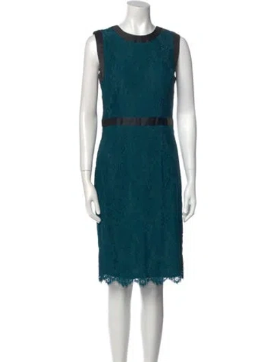 Pre-owned Milly Crew Neck Knee-length Dress In Blue