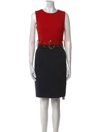 Pre-owned Milly Crew Neck Knee-length Dress In Blue