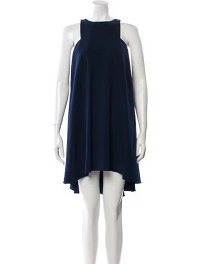Pre-owned Milly Crew Neck Knee-length Dress In Blue