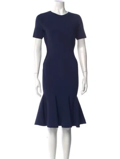 Pre-owned Milly Crew Neck Knee-length Dress In Blue