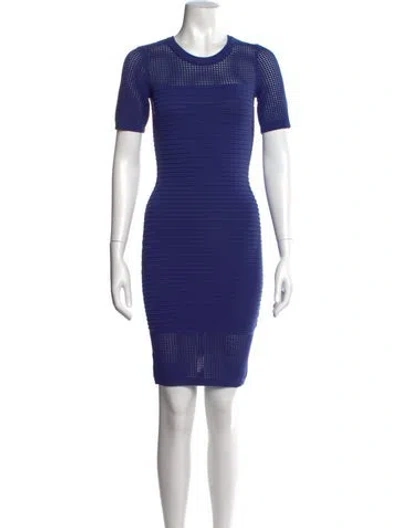 Pre-owned Milly Crew Neck Knee-length Dress In Blue