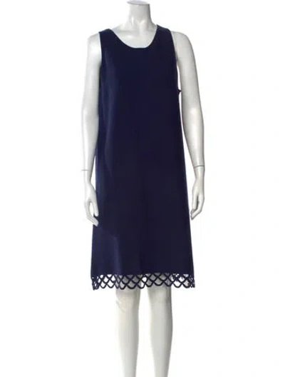 Pre-owned Milly Crew Neck Knee-length Dress In Blue