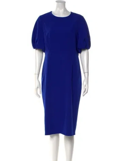 Pre-owned Milly Crew Neck Knee-length Dress In Blue