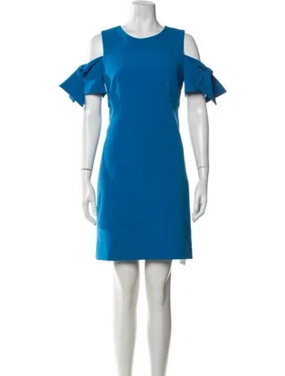 Pre-owned Milly Crew Neck Knee-length Dress In Blue