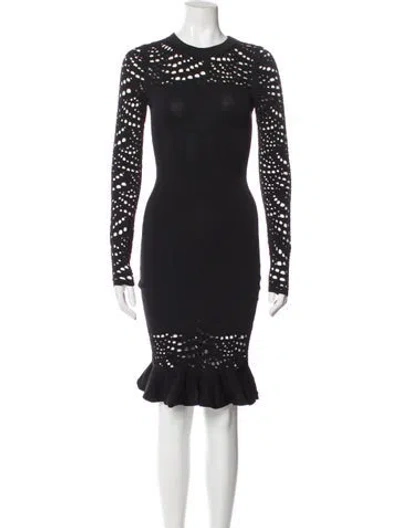 Pre-owned Milly Crew Neck Knee-length Dress In Gray