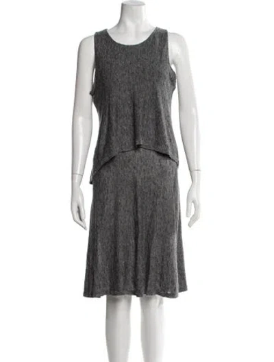 Pre-owned Milly Crew Neck Knee-length Dress In Grey
