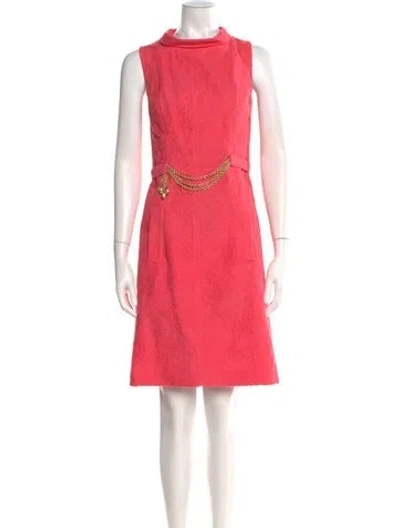 Pre-owned Milly Crew Neck Knee-length Dress In Orange
