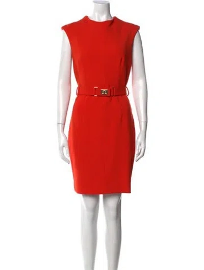 Pre-owned Milly Crew Neck Knee-length Dress In Orange