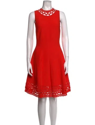 Pre-owned Milly Crew Neck Knee-length Dress In Orange