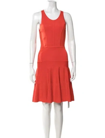 Pre-owned Milly Crew Neck Knee-length Dress In Orange