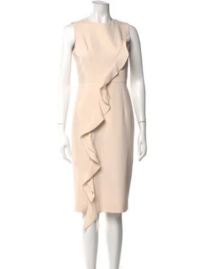 Pre-owned Milly Crew Neck Knee-length Dress In Pink