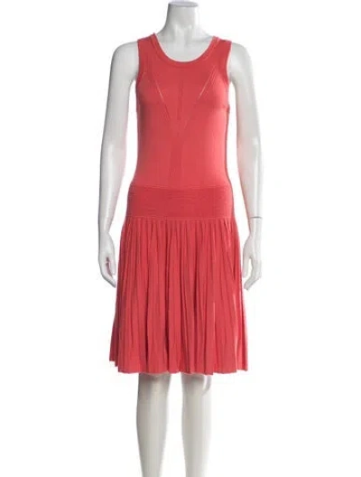 Pre-owned Milly Crew Neck Knee-length Dress In Pink