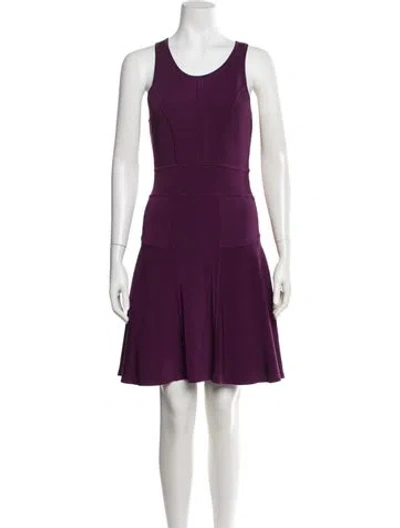 Pre-owned Milly Crew Neck Knee-length Dress In Purple