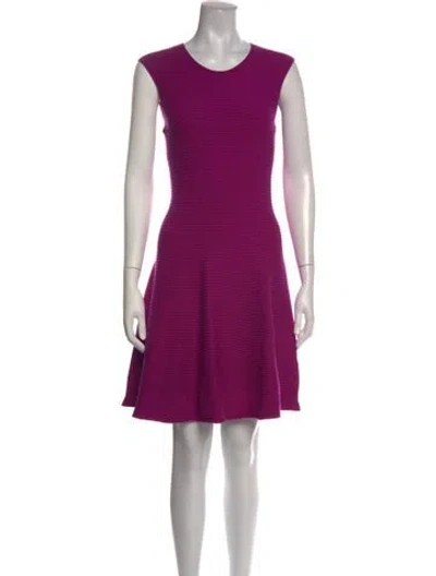 Pre-owned Milly Crew Neck Knee-length Dress In Purple
