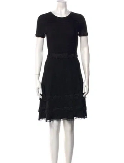 Pre-owned Milly Crew Neck Knee-length Dress W/ Tags In Black