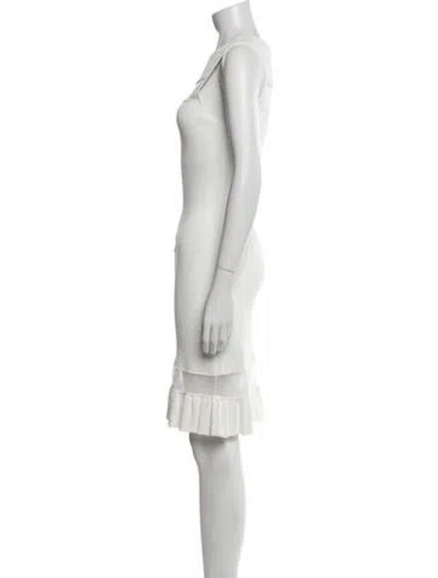 Pre-owned Milly Crew Neck Knee-length Dress In White