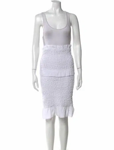 Pre-owned Milly Crew Neck Knee-length Dress In White