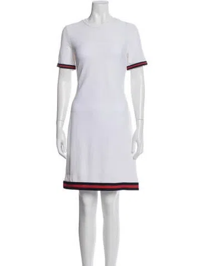 Pre-owned Milly Crew Neck Knee-length Dress In White