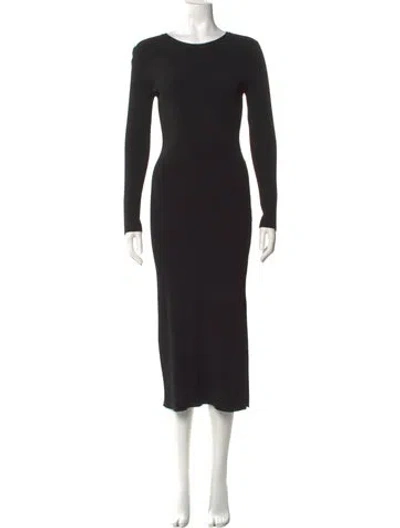 Pre-owned Milly Crew Neck Long Dress In Black