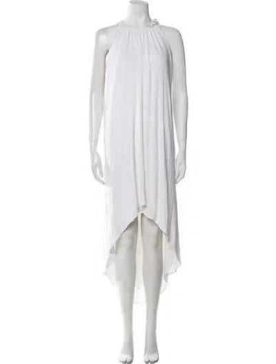 Pre-owned Milly Crew Neck Long Dress In White