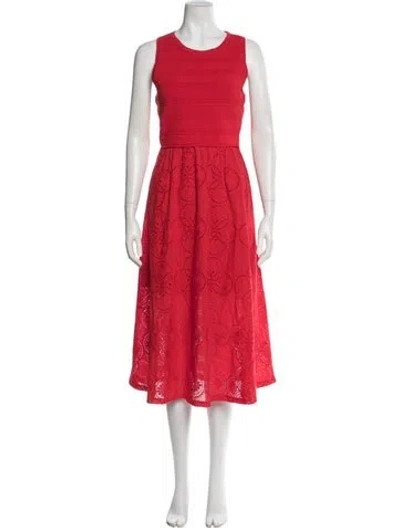 Pre-owned Milly Crew Neck Midi Length Dress W/ Tags In Pink