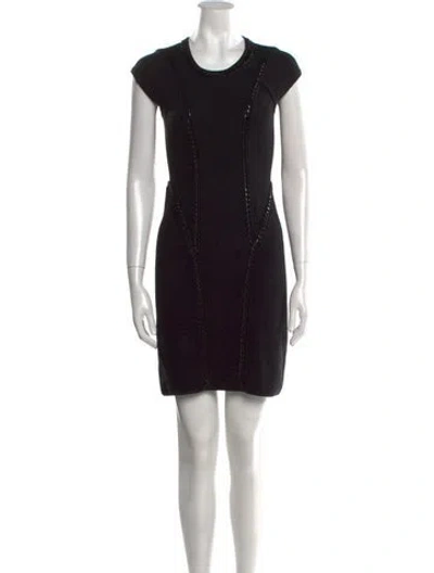Pre-owned Milly Crew Neck Mini Dress In Black