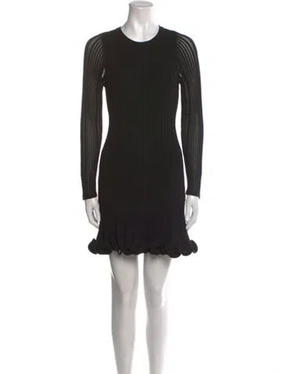Pre-owned Milly Crew Neck Mini Dress In Black