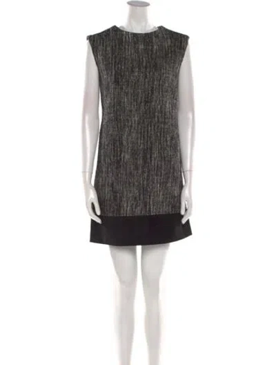 Pre-owned Milly Crew Neck Mini Dress In Black