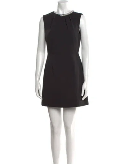 Pre-owned Milly Crew Neck Mini Dress In Black
