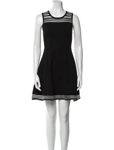 Pre-owned Milly Crew Neck Mini Dress In Black