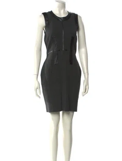 Pre-owned Milly Crew Neck Mini Dress In Black