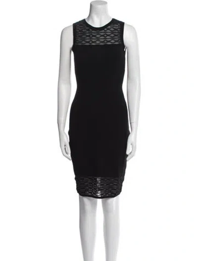 Pre-owned Milly Crew Neck Mini Dress In Black