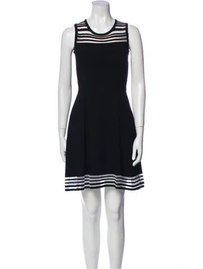 Pre-owned Milly Crew Neck Mini Dress In Black