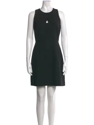 Pre-owned Milly Crew Neck Mini Dress In Black