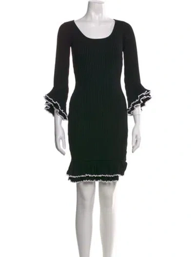Pre-owned Milly Crew Neck Mini Dress In Black