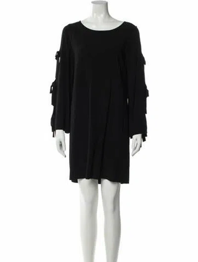 Pre-owned Milly Crew Neck Mini Dress In Black