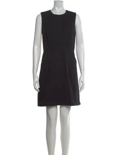 Pre-owned Milly Crew Neck Mini Dress In Black