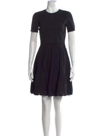 Pre-owned Milly Crew Neck Mini Dress In Black