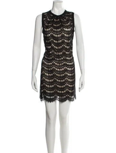 Pre-owned Milly Crew Neck Mini Dress In Black