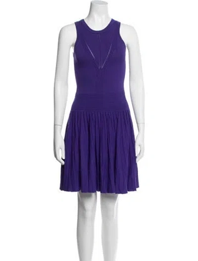 Pre-owned Milly Crew Neck Mini Dress In Black