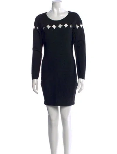 Pre-owned Milly Crew Neck Mini Dress In Black