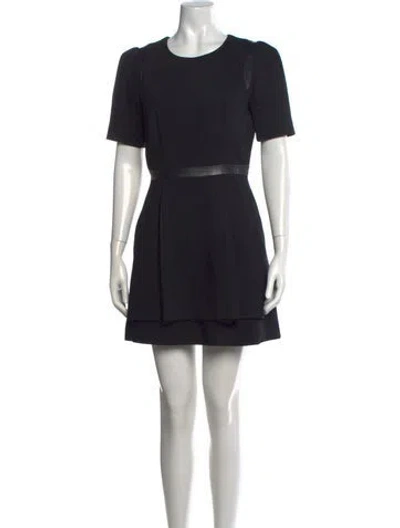 Pre-owned Milly Crew Neck Mini Dress In Black