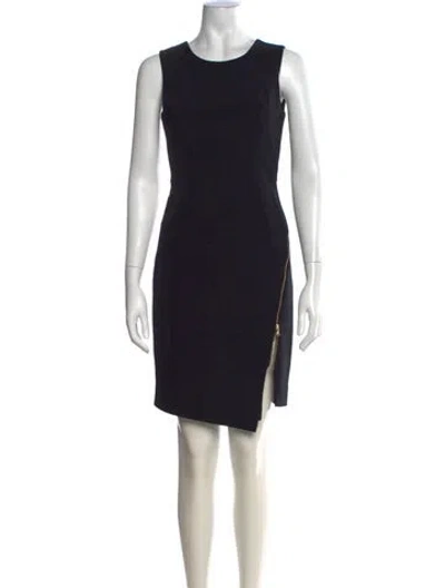 Pre-owned Milly Crew Neck Mini Dress In Black