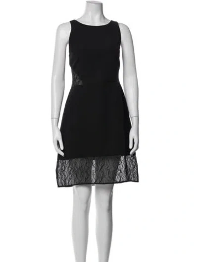 Pre-owned Milly Crew Neck Mini Dress In Black
