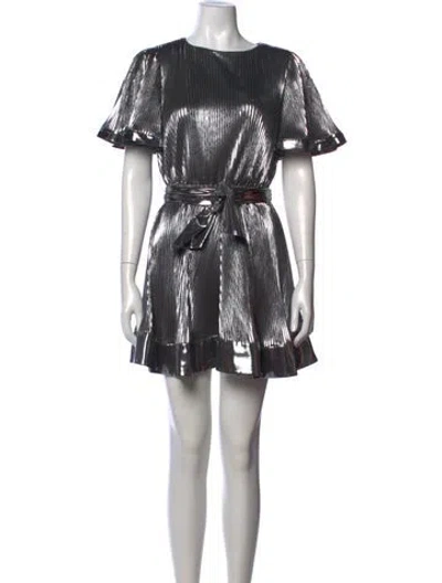 Pre-owned Milly Crew Neck Mini Dress In Black