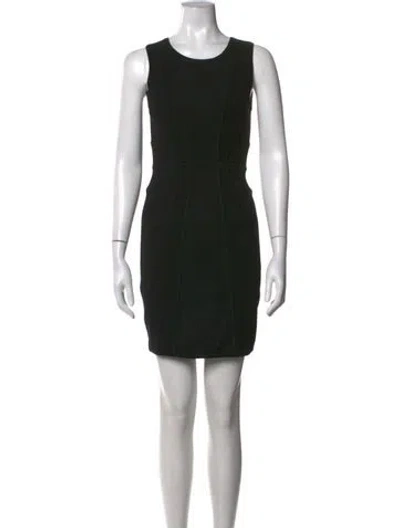 Pre-owned Milly Crew Neck Mini Dress In Black